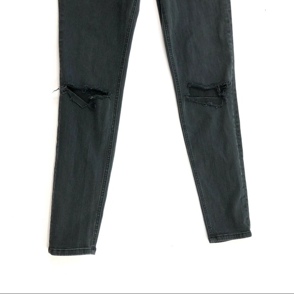 GRLFRND Candice ripped black stretch skinny jeans ankle jegging 27P 27 petite - Picture 12 of 16